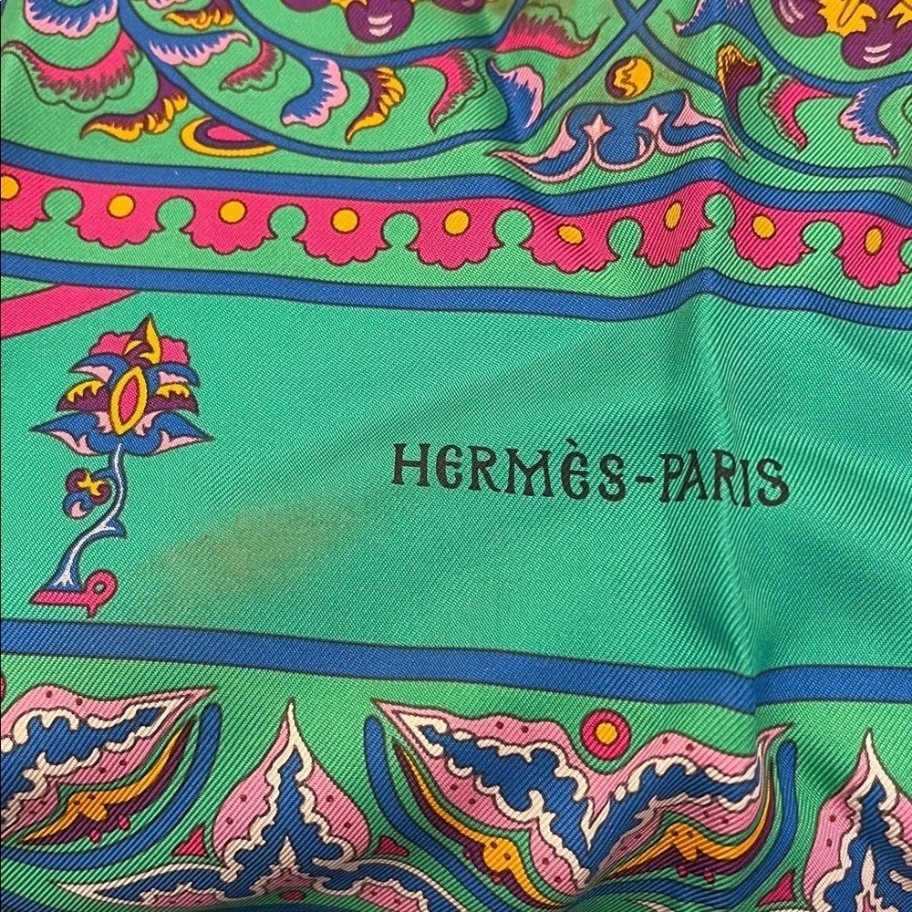 HERMES CIELS BYZANTINS Silk Scarf Authentic